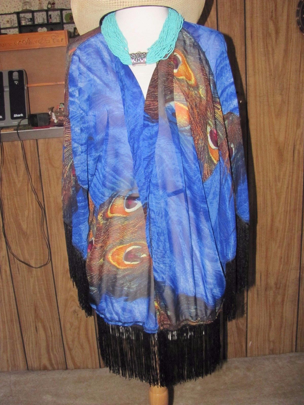 India Boutique Ladies Peacock Print Kimono Free Size (Fits up to size 18) Very R