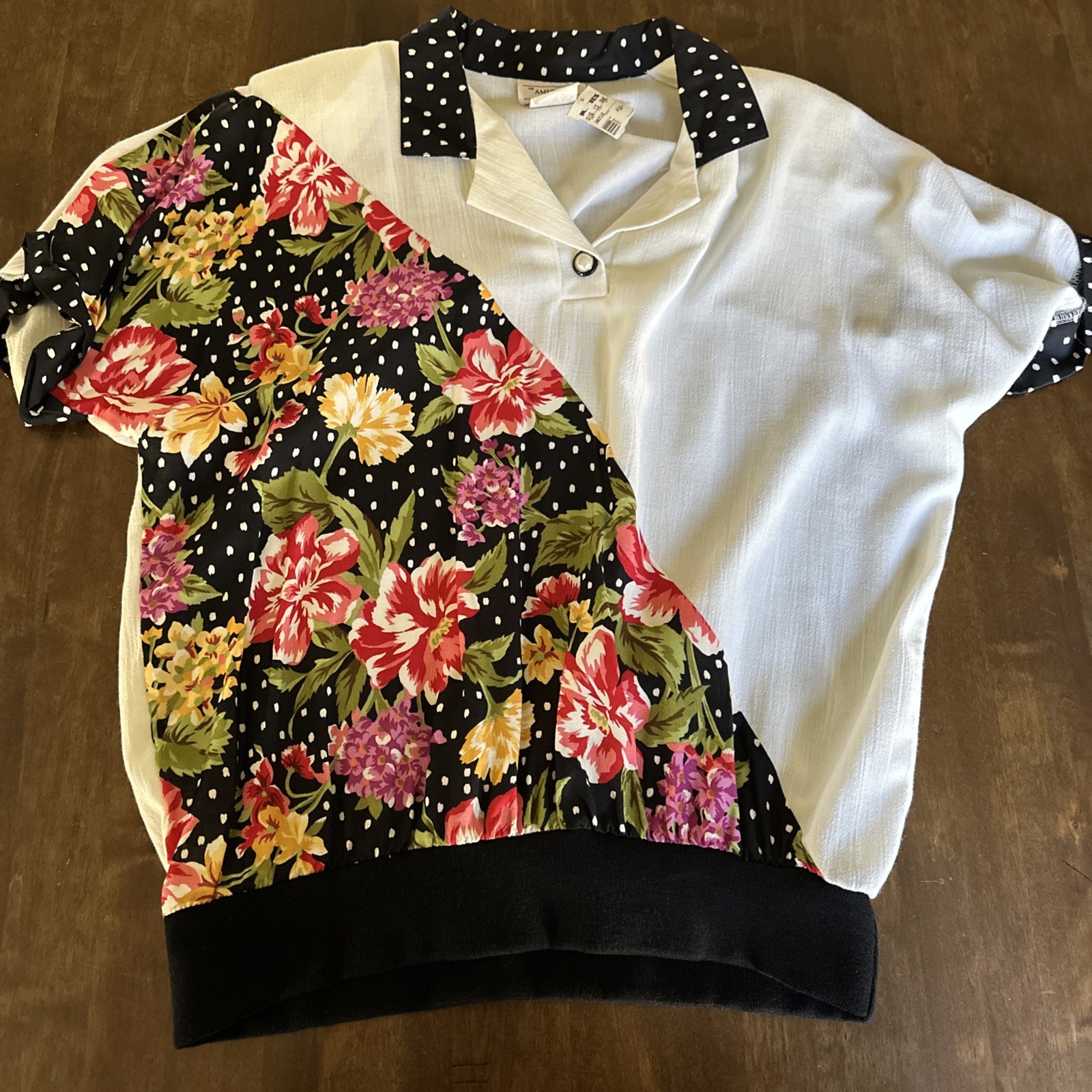 Vintage New 80s Blouse Granny Grandma 1980s Mom Grandmacore Retro Size 16 Floral