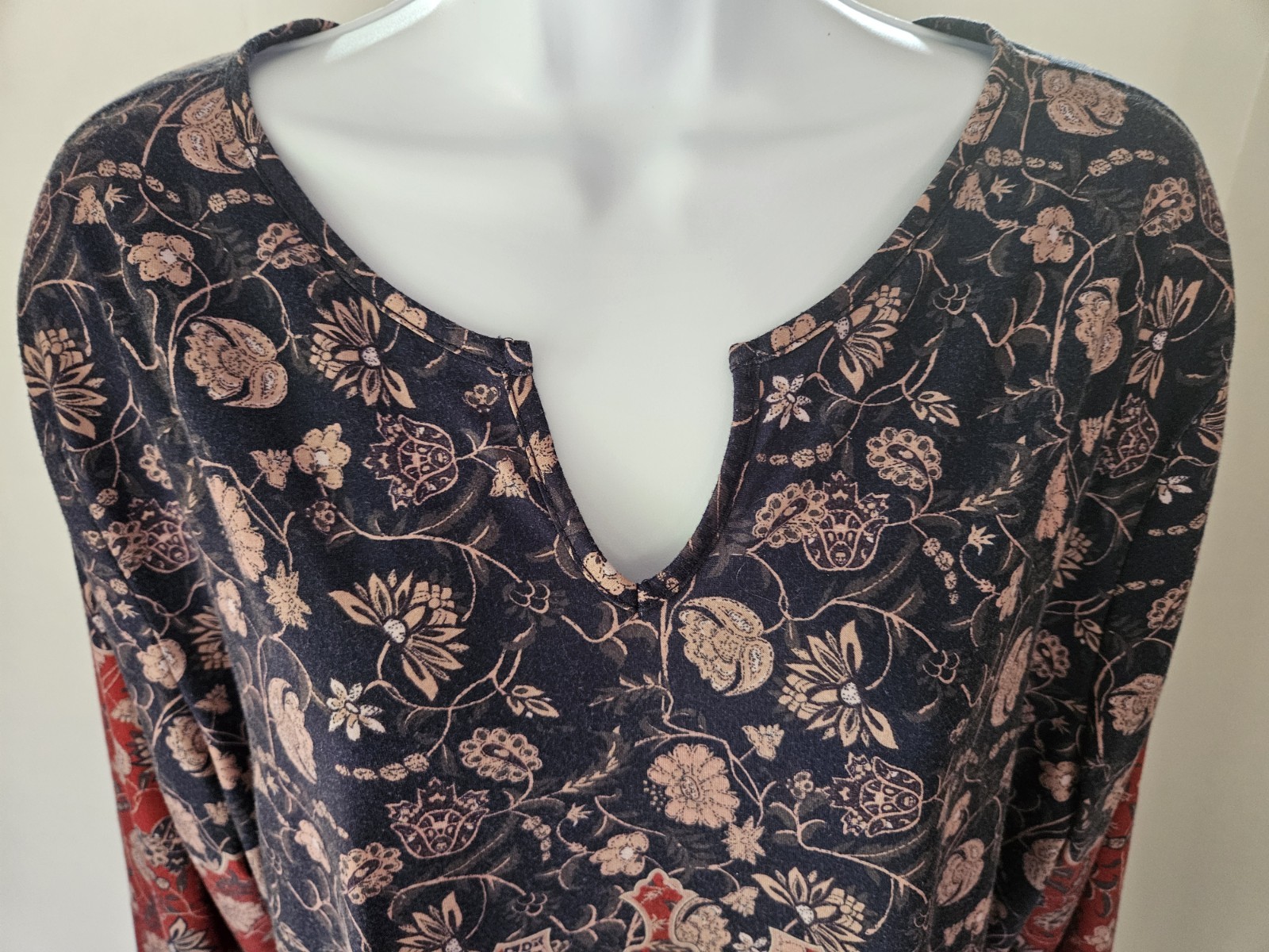 Ofeefan XL multicolored navy 3/4 sleeve women’s soft flowing Boho tunic NWT (7)
